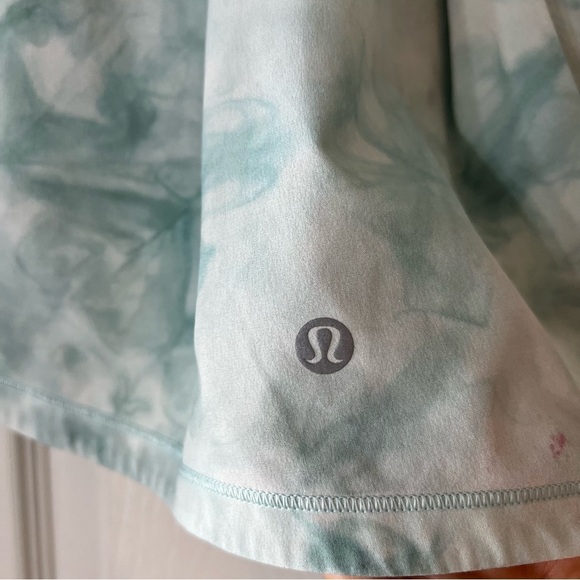 Lululemon Pace Rival Mid-Rise Skirt Length Extra Long White Sheer Silver Blue 8 - Picture 3 of 10